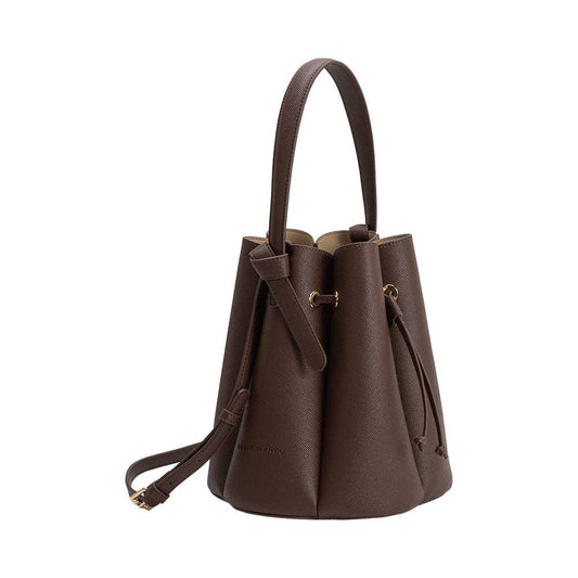 Chocolate Laguna Pleated Top Handle Bag