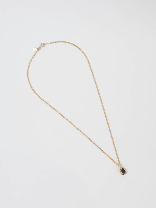 14K Gold Iolite Pendant Necklace