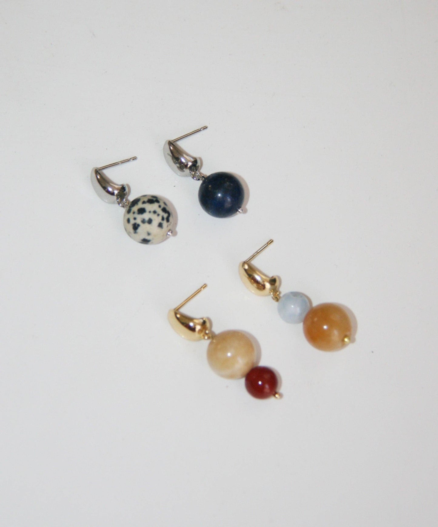 Mismatch Gemstone Dangle Earrings