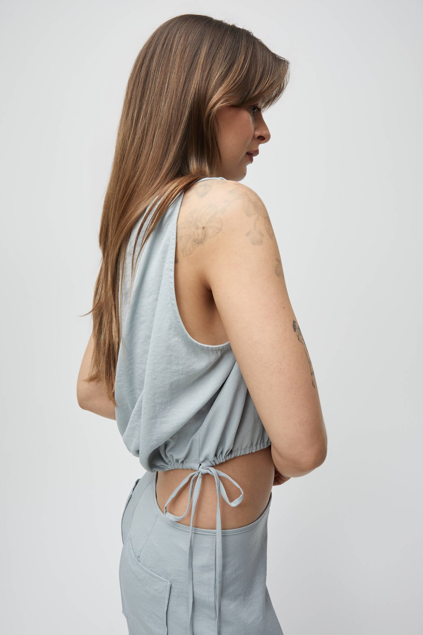 Light Blue Loose Strappy Top