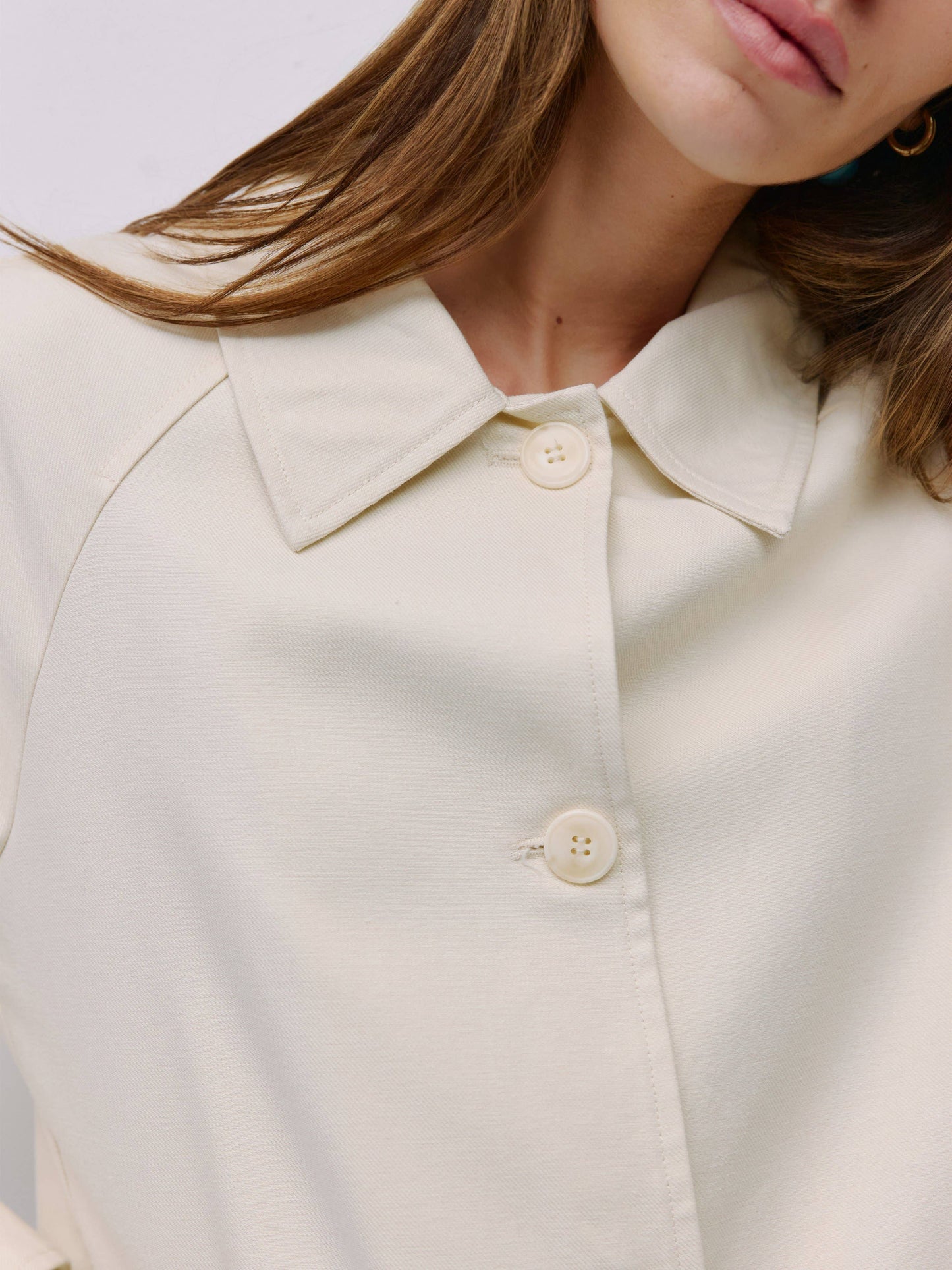 Cream Short Trench Jacket