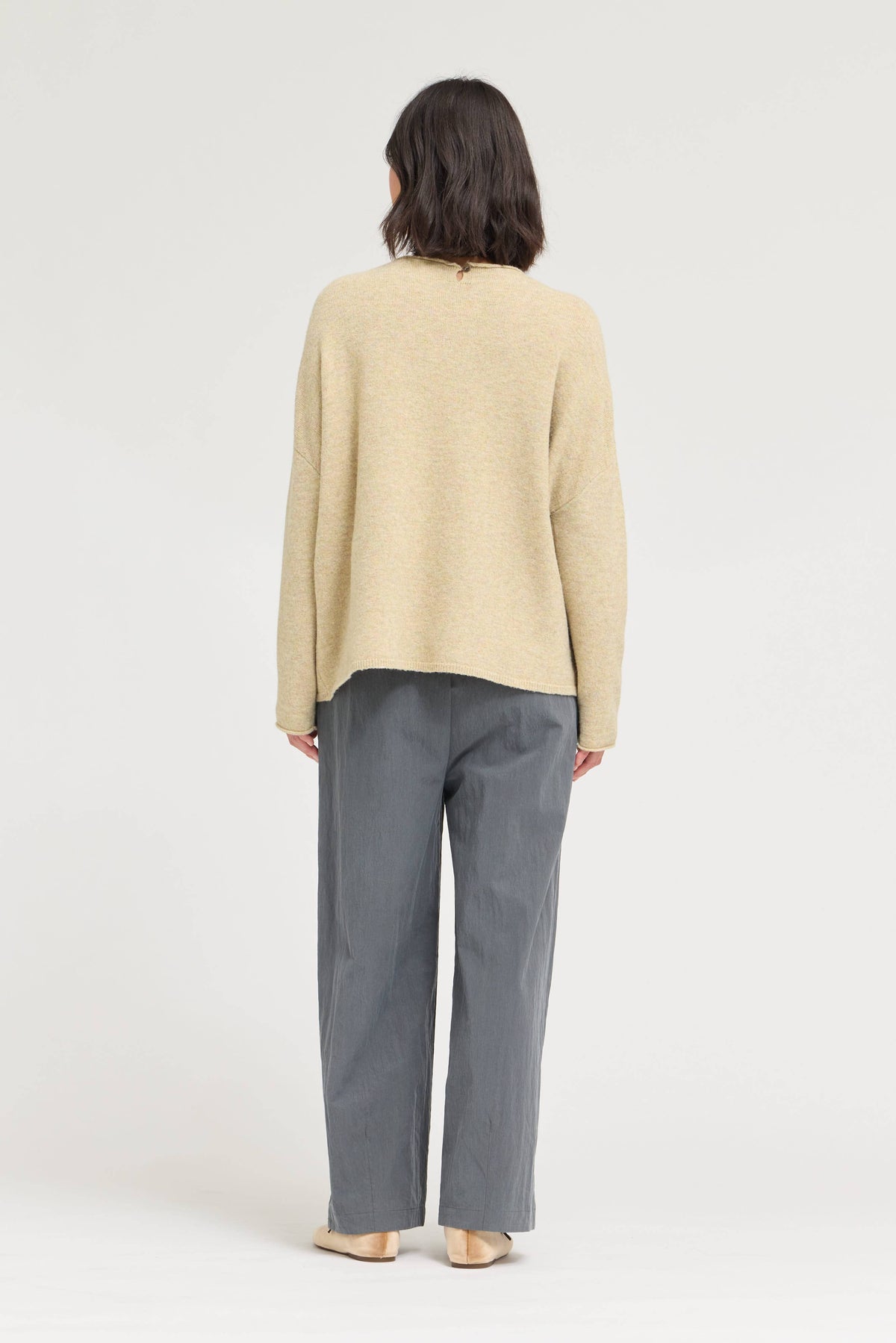 Yellow Speckled Fuzzy Pullover Sweater