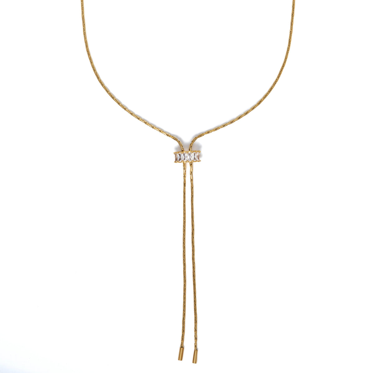 18K Gold Lariat Necklace
