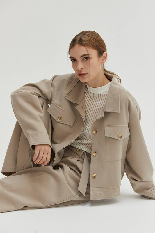 Stone Pocket Shirt Short Jacket