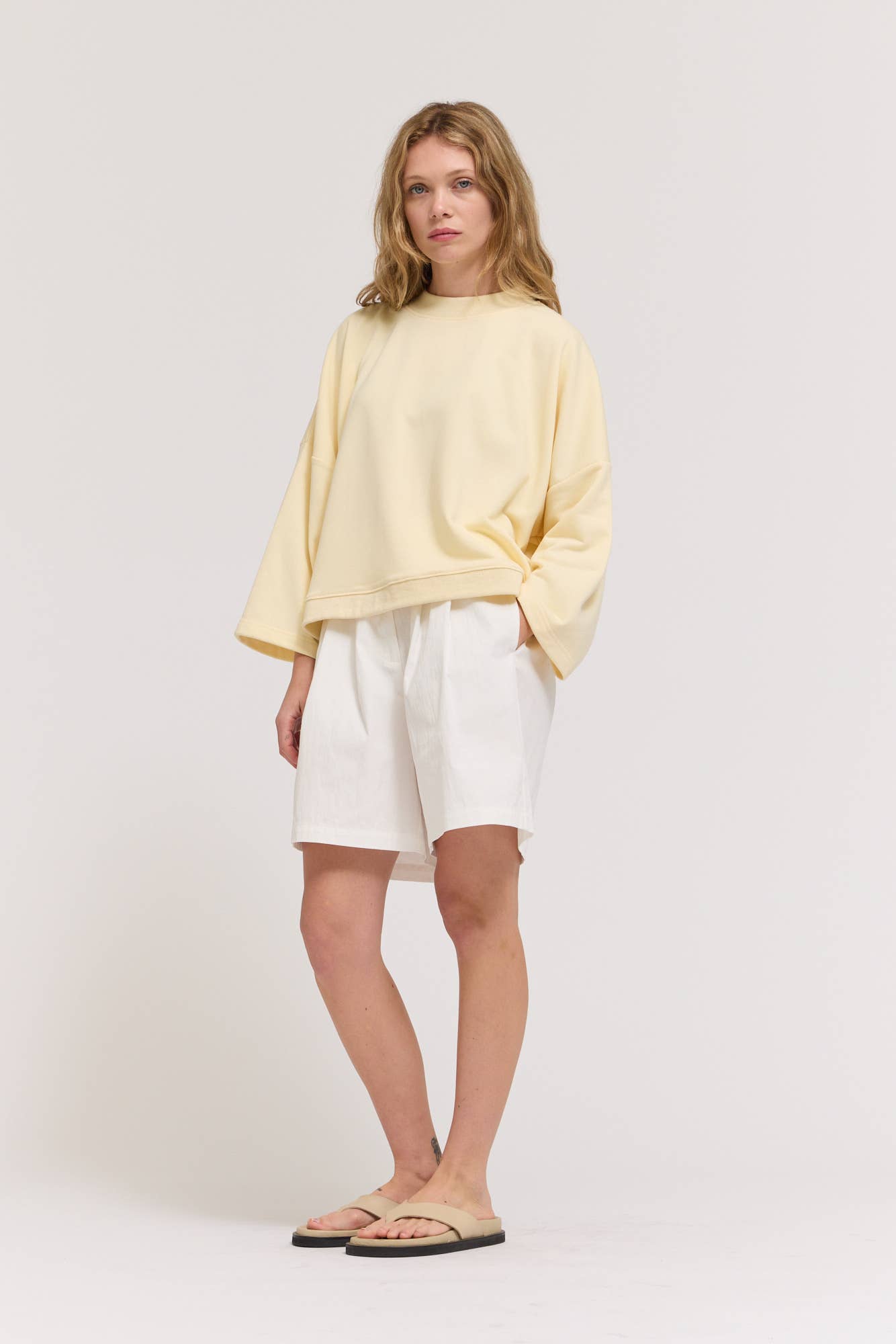 Butter Yellow Crewneck Terry Sweatshirt