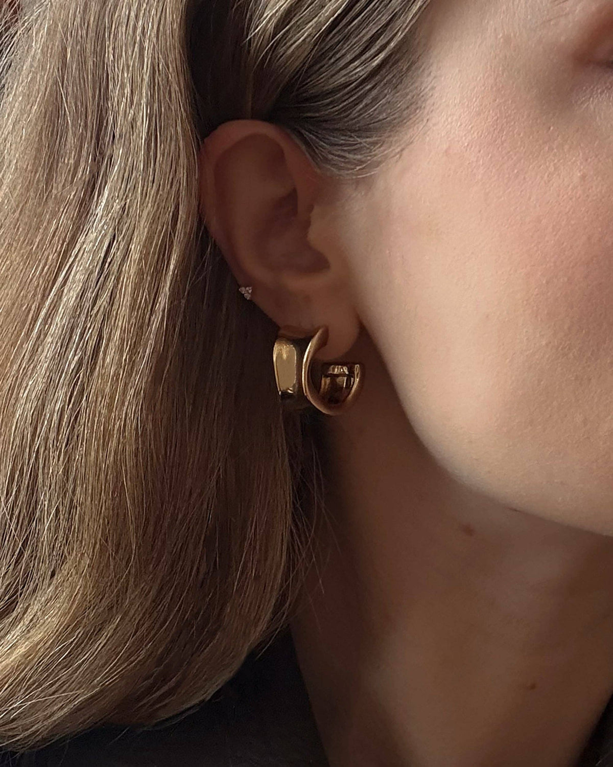 Gold Chunky Curved Hoops