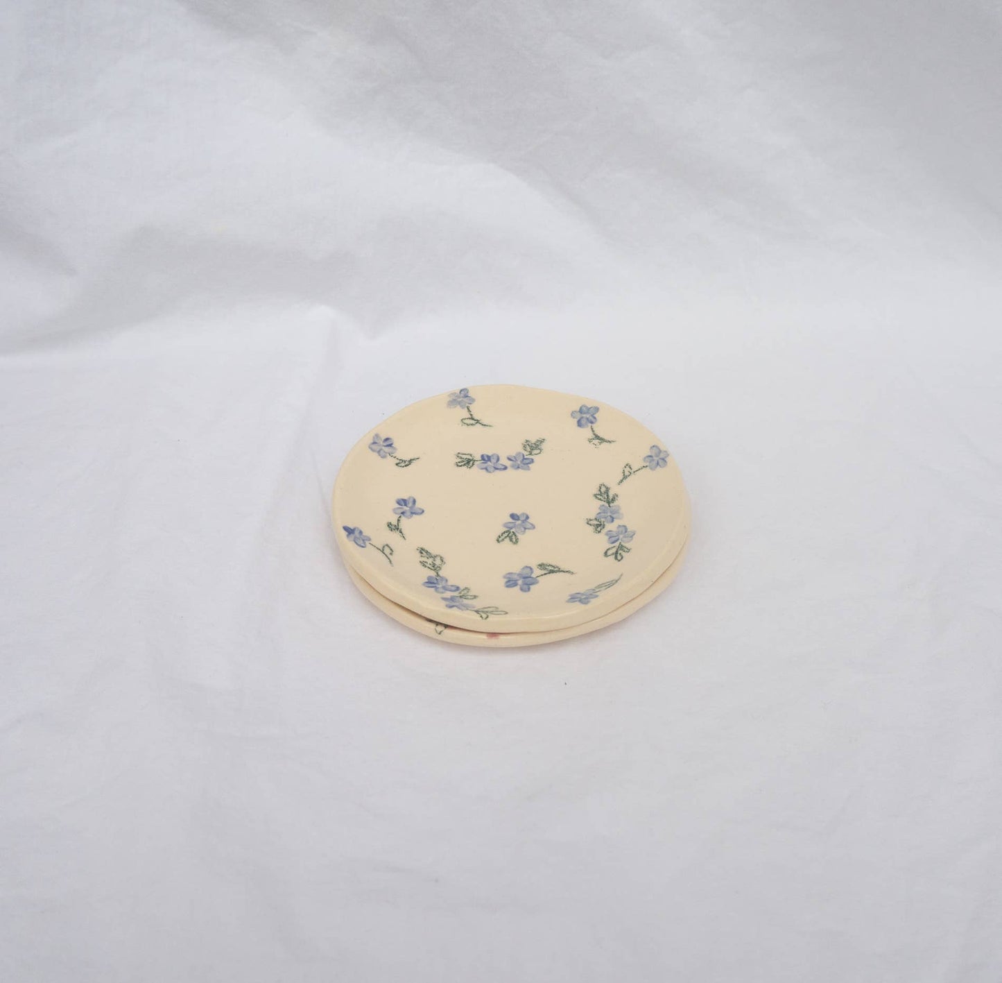 Handmade Ceramic Pink Wild Flowers Ring Dish