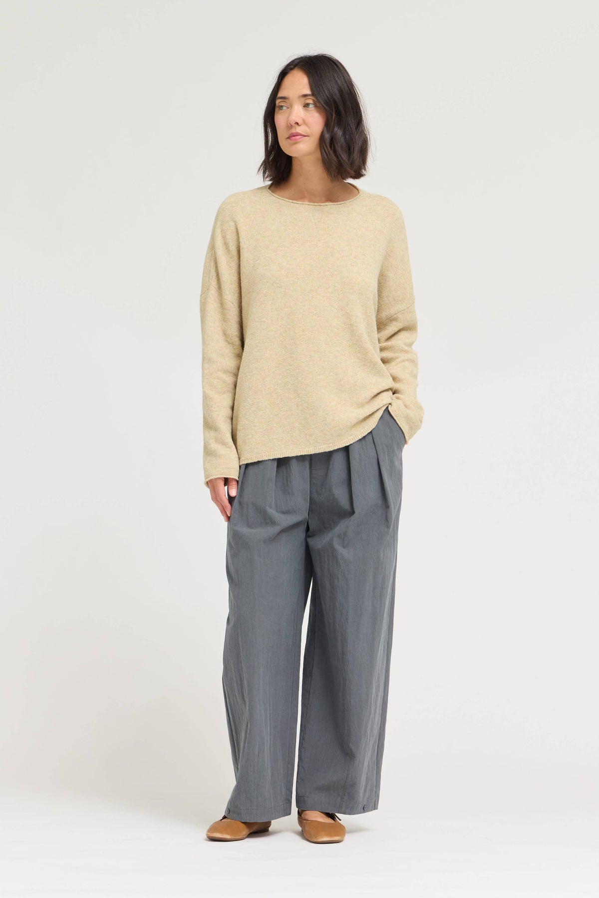 Yellow Speckled Fuzzy Pullover Sweater