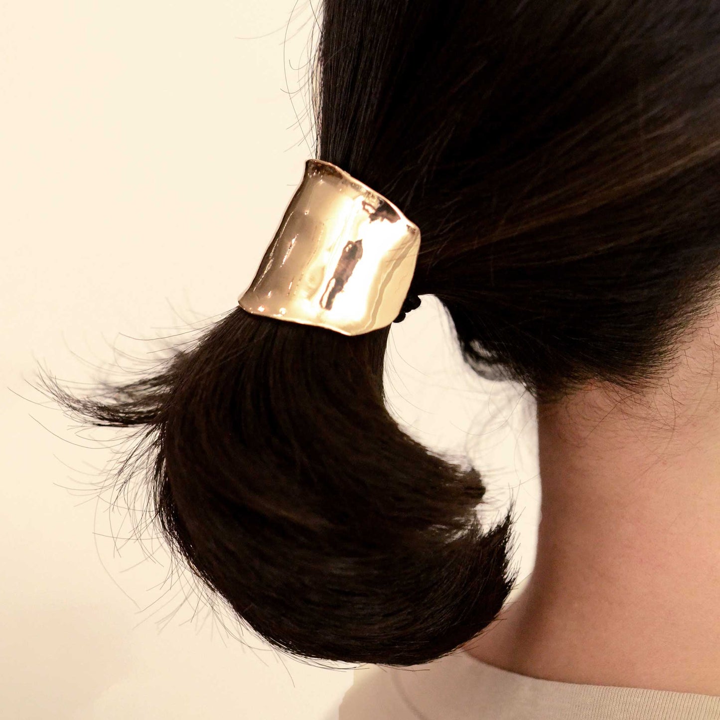Gold Metal Hair Ponytail Cuff Stick