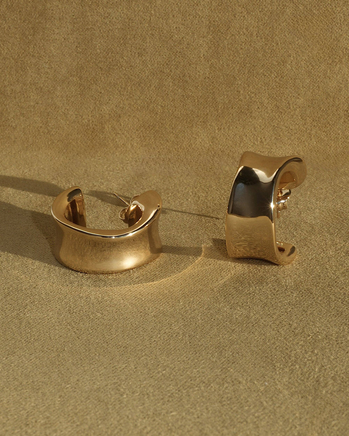 Gold Chunky Curved Hoops