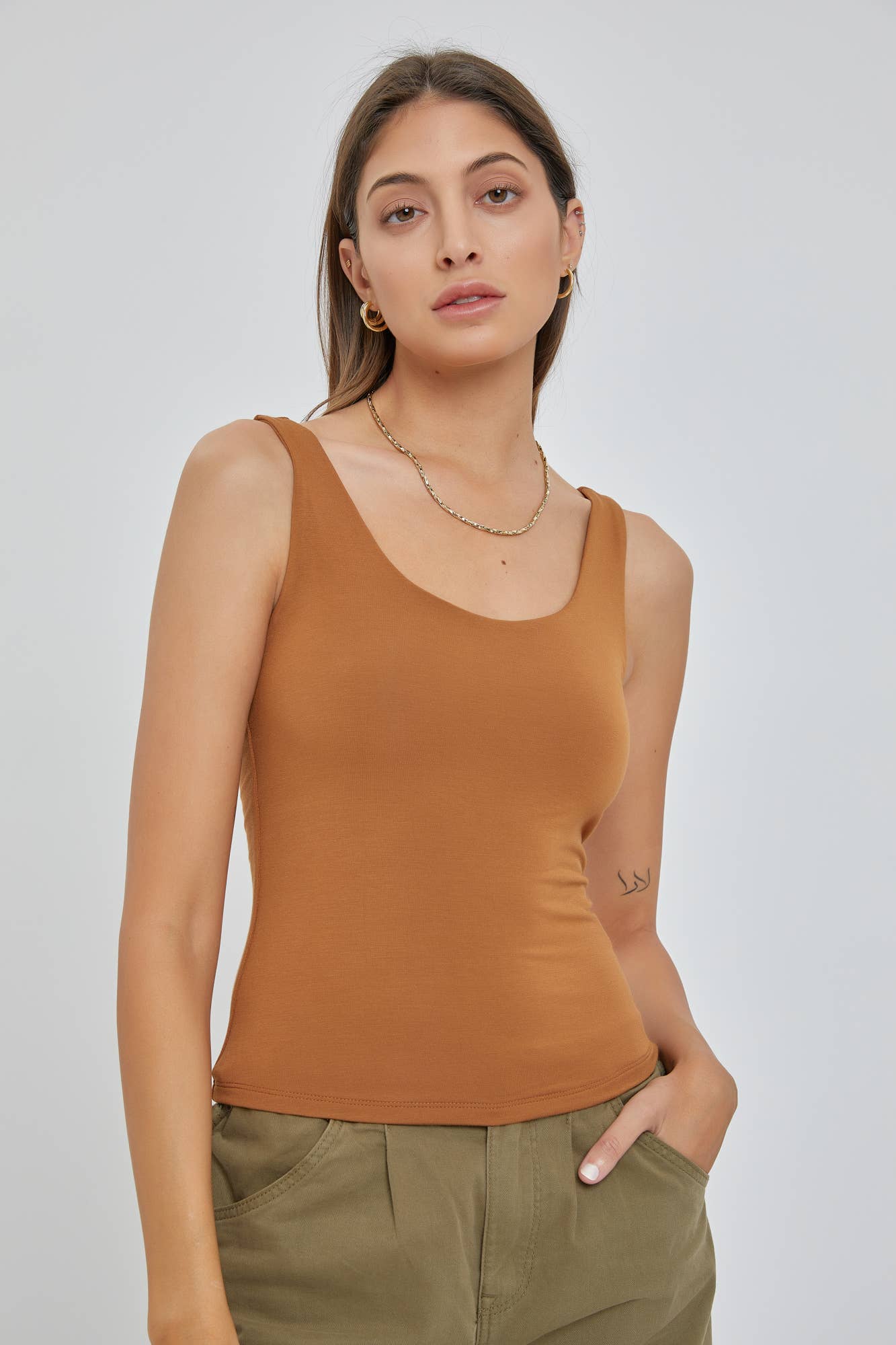 Scoop Neck Jersey Tank Top
