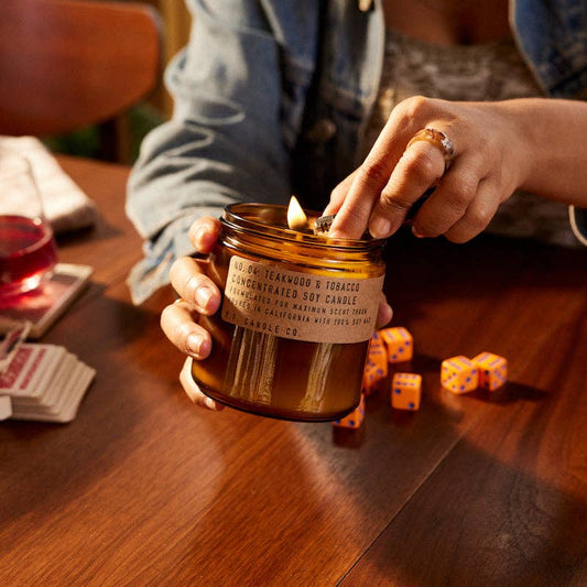 Teakwood & Tobacco - Large 12.5 oz - by Candle P.F. Candle Co.