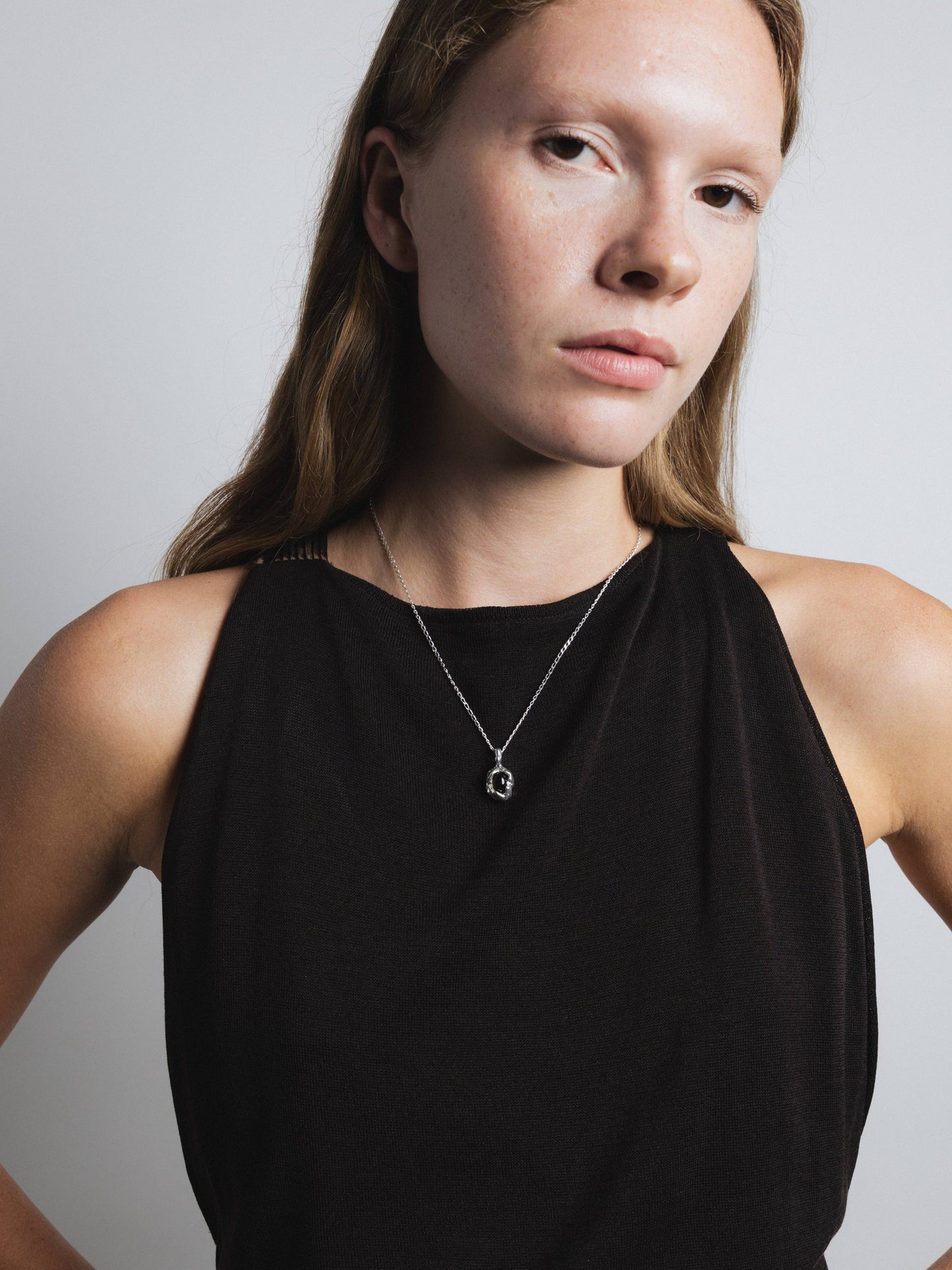 Sterling Silver Smoke Quartz Pendant Necklace