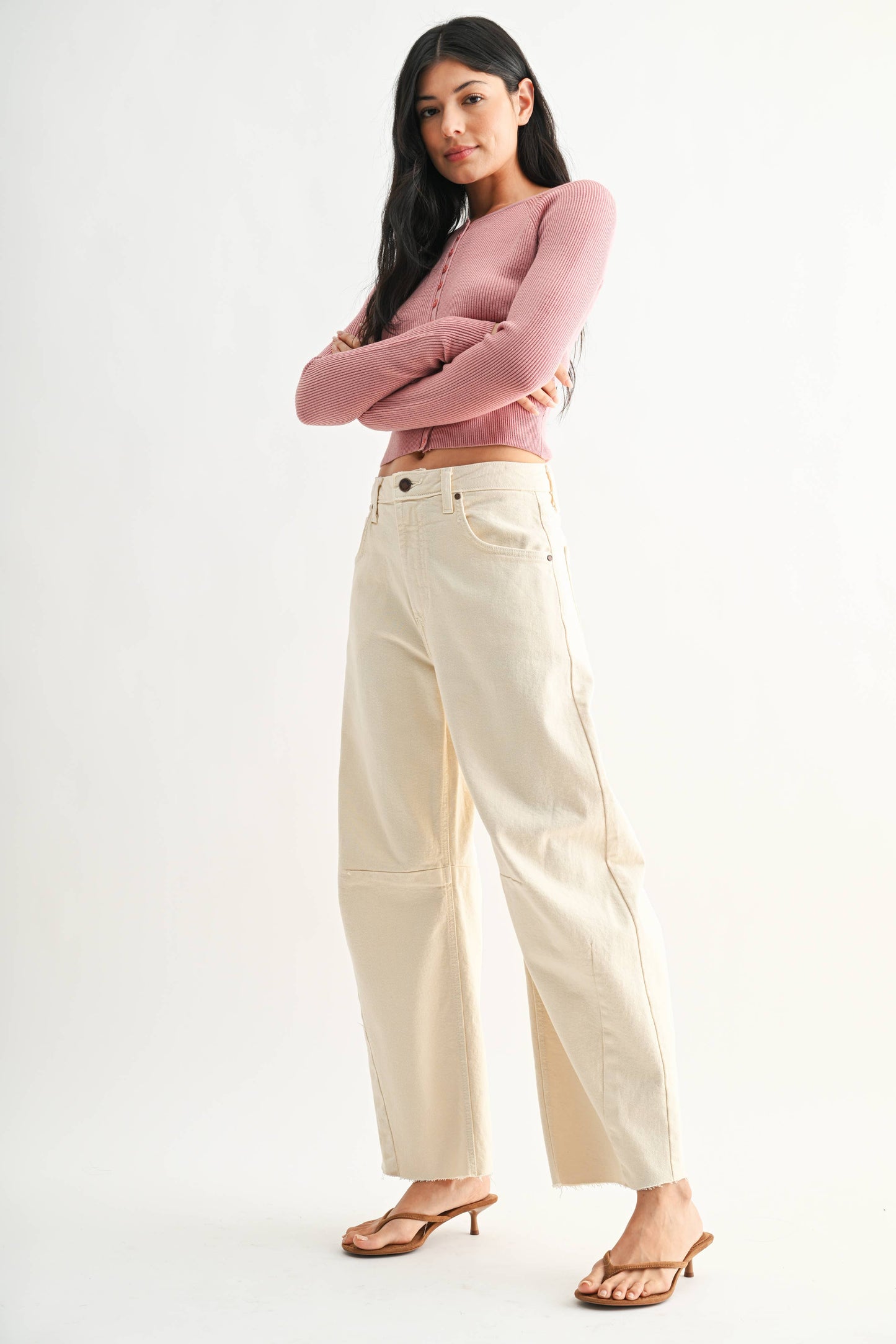 Almond Seamed Barrel Jean