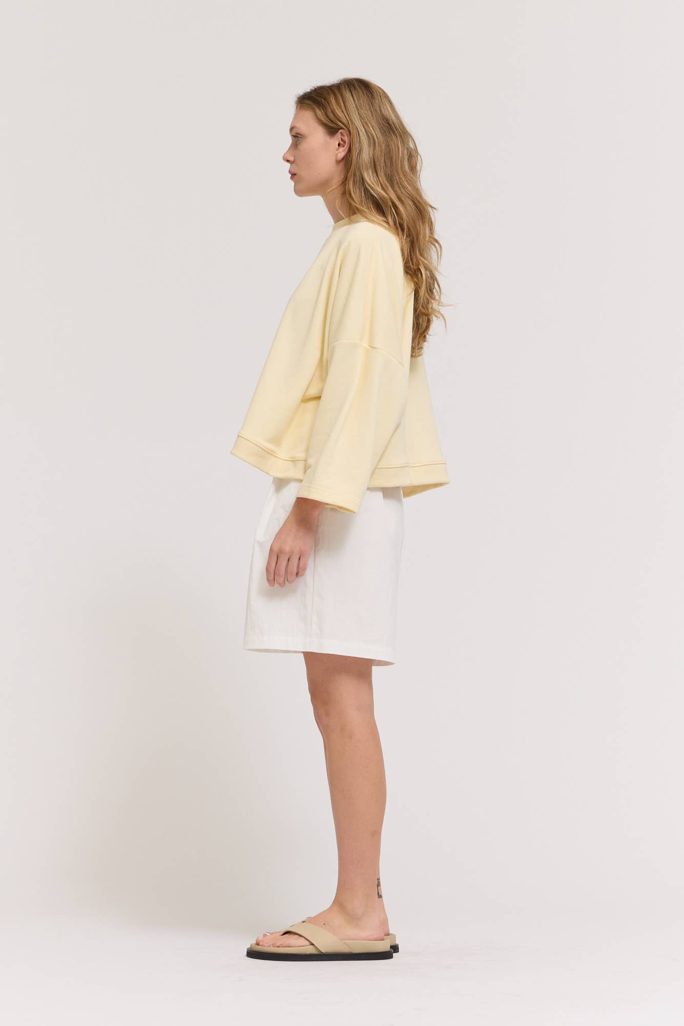 Butter Yellow Crewneck Terry Sweatshirt