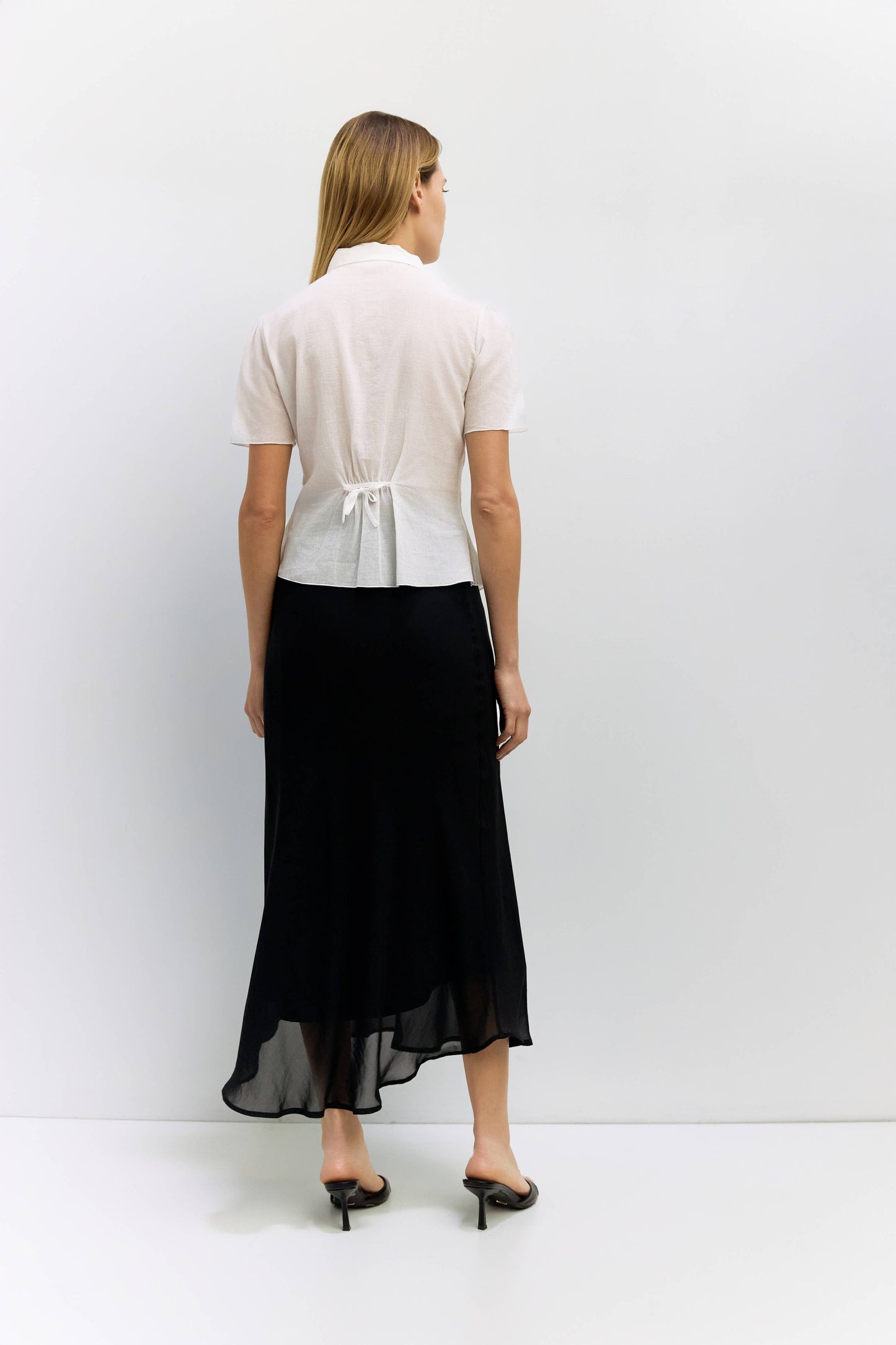 Pleated Waist Cotton Blouse
