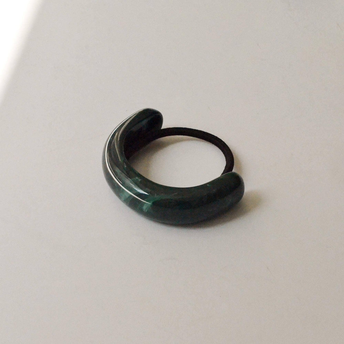Green Wide Arch Ponytail Hair Tie