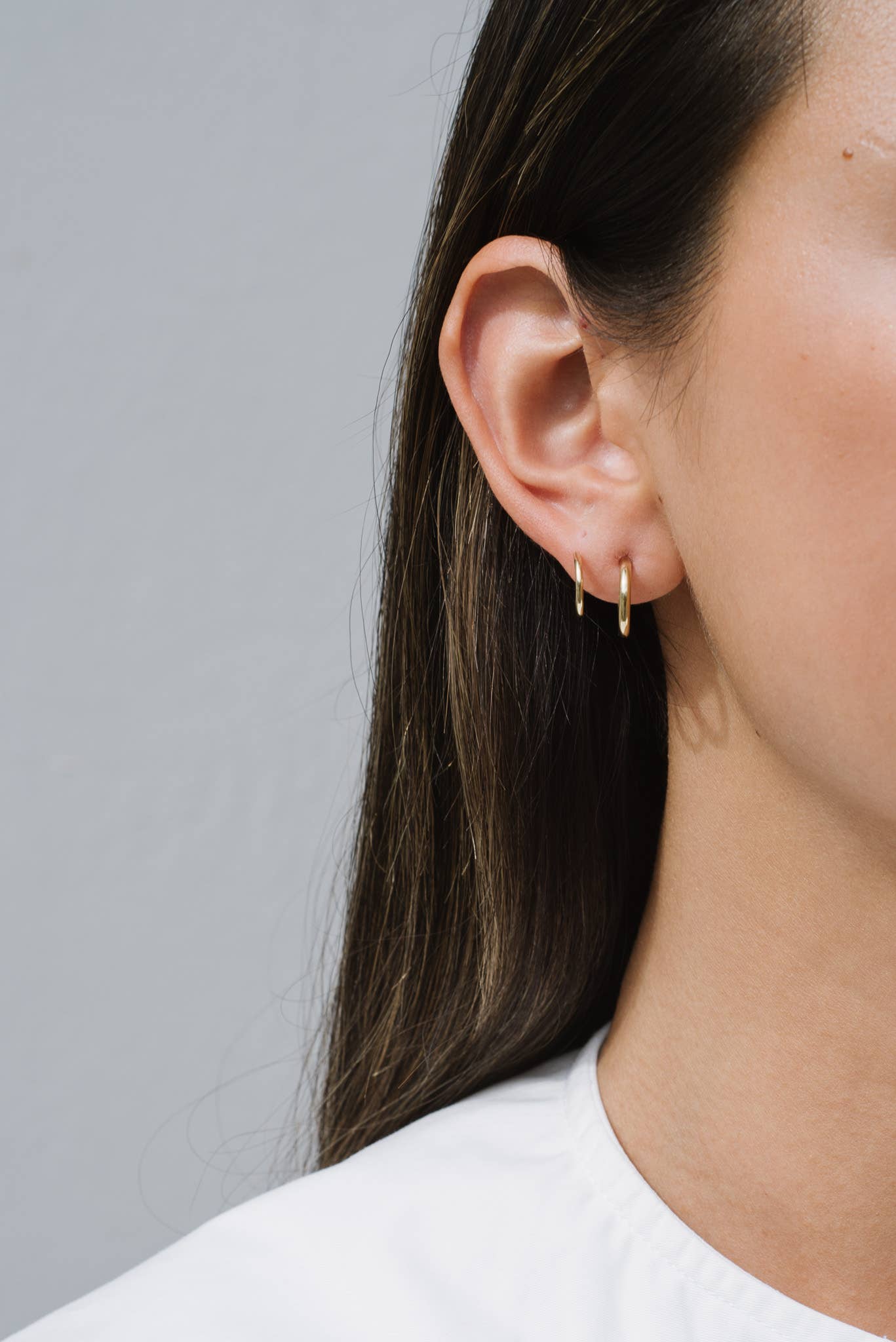 Halo Faux Double Hoops: Gold + Sterling Silver