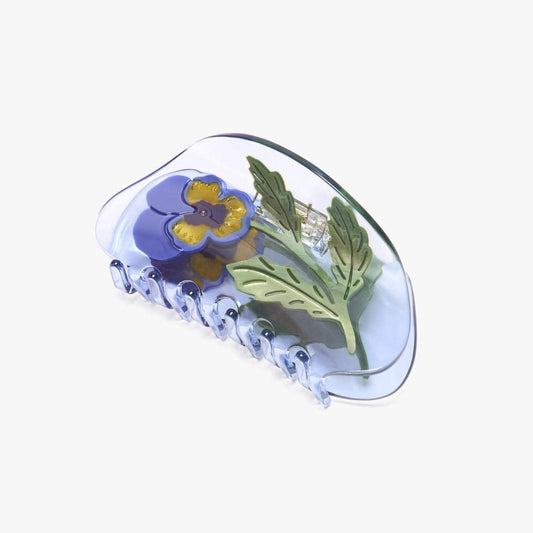 Violet Pansy Flower Hair Claw