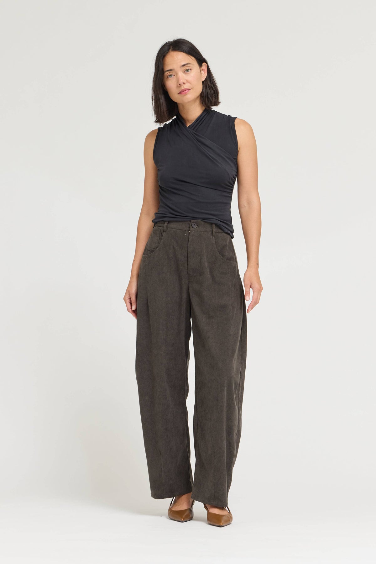 Earthy Olive Relaxed Corduroy Pants