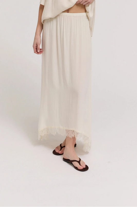 Lace Hem Long Skirt