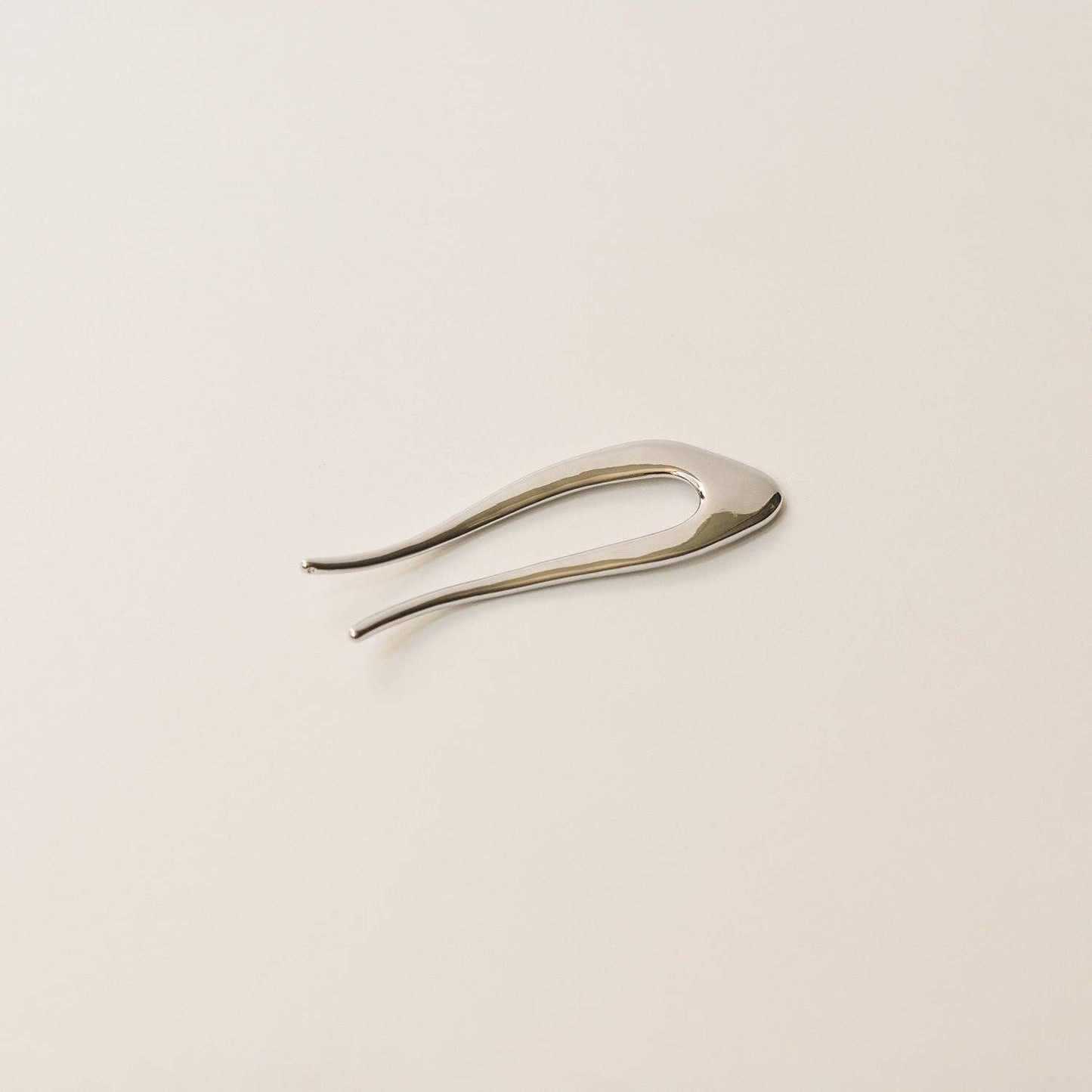 Silver Short U-Shaped Metal Hair Stick