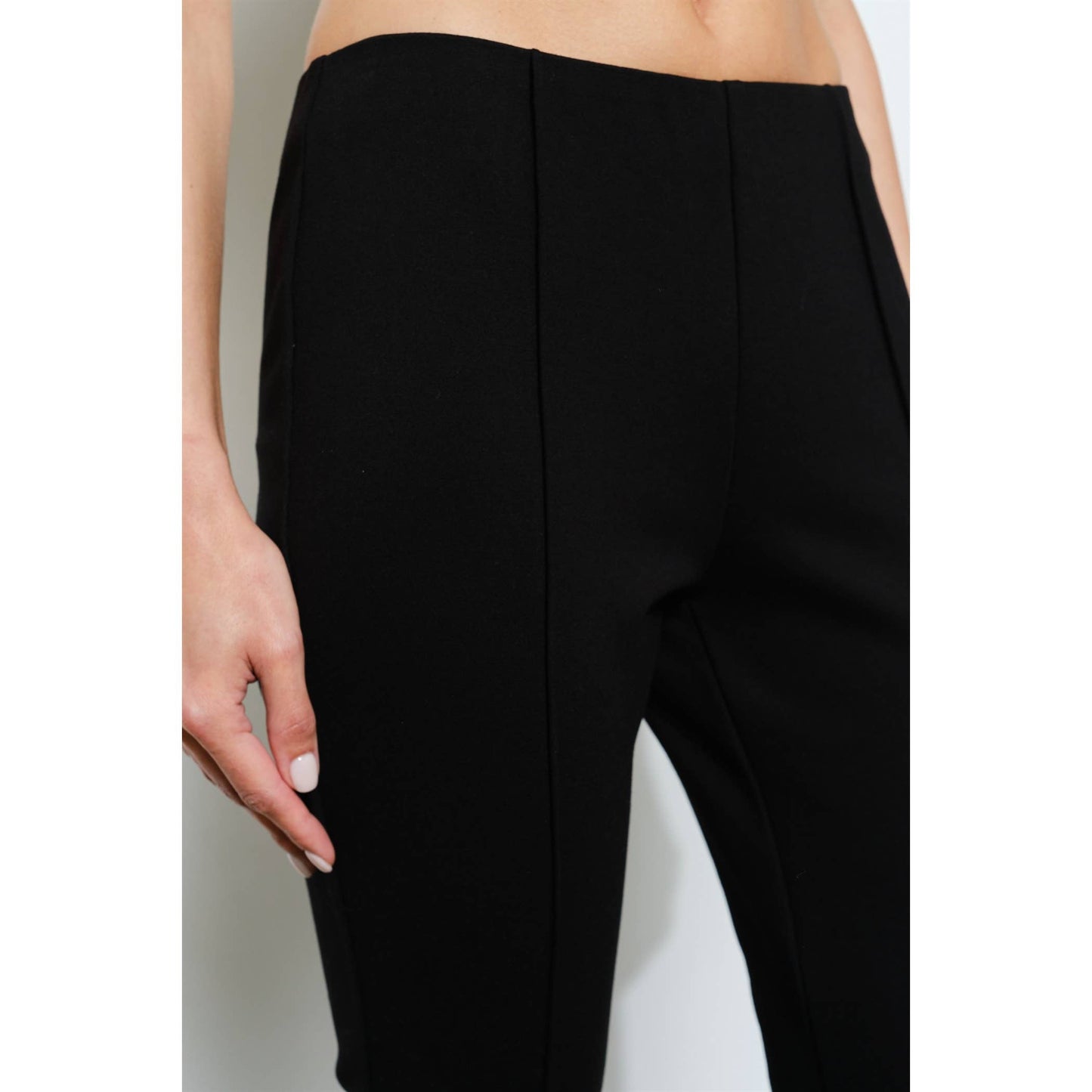 Black Pintuck Flare Pant