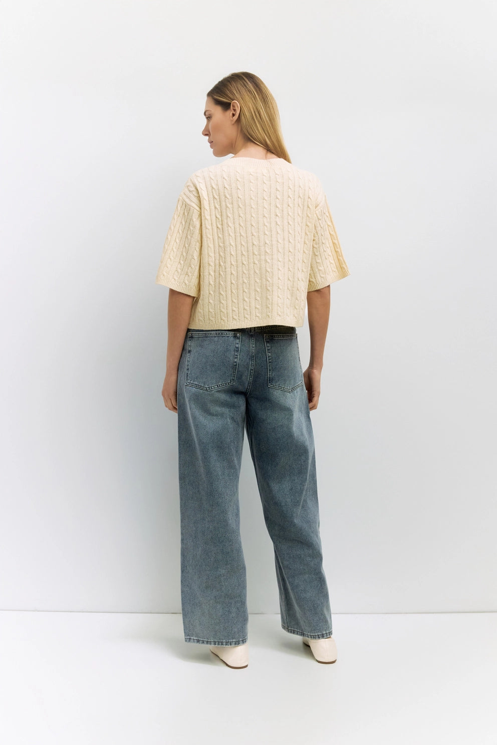 Cable Knit Elbow Sleeve Cardigan