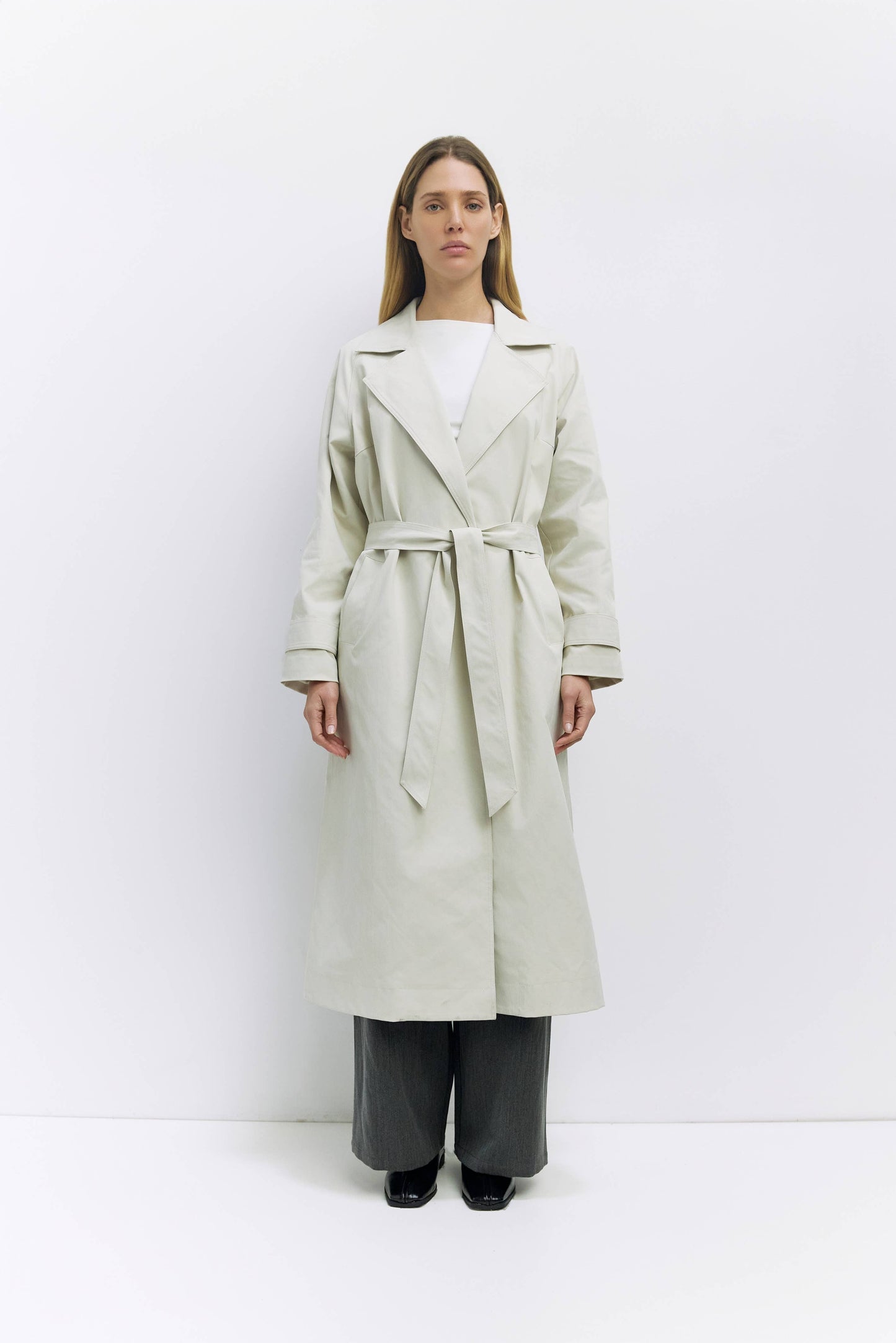 Brushed Twill Trench Coat
