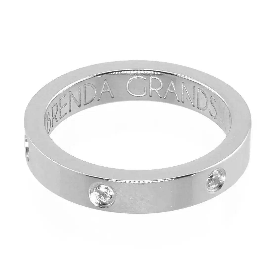 Tennis Ring Band: 18K Gold or Silver