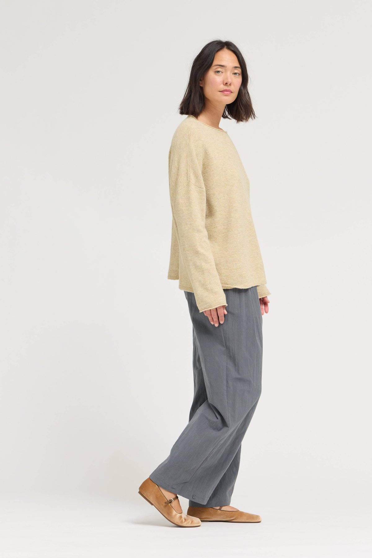 Yellow Speckled Fuzzy Pullover Sweater
