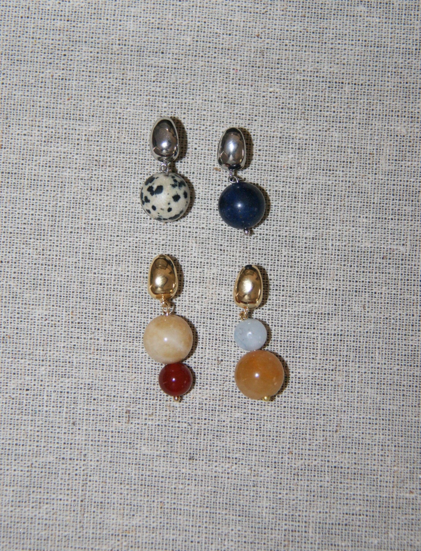 Mismatch Gemstone Dangle Earrings