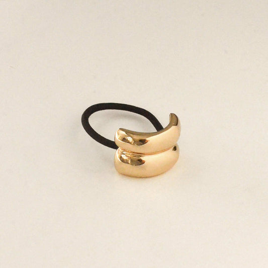Mini Double Arch Metal Ponytail Hair Tie | Gold