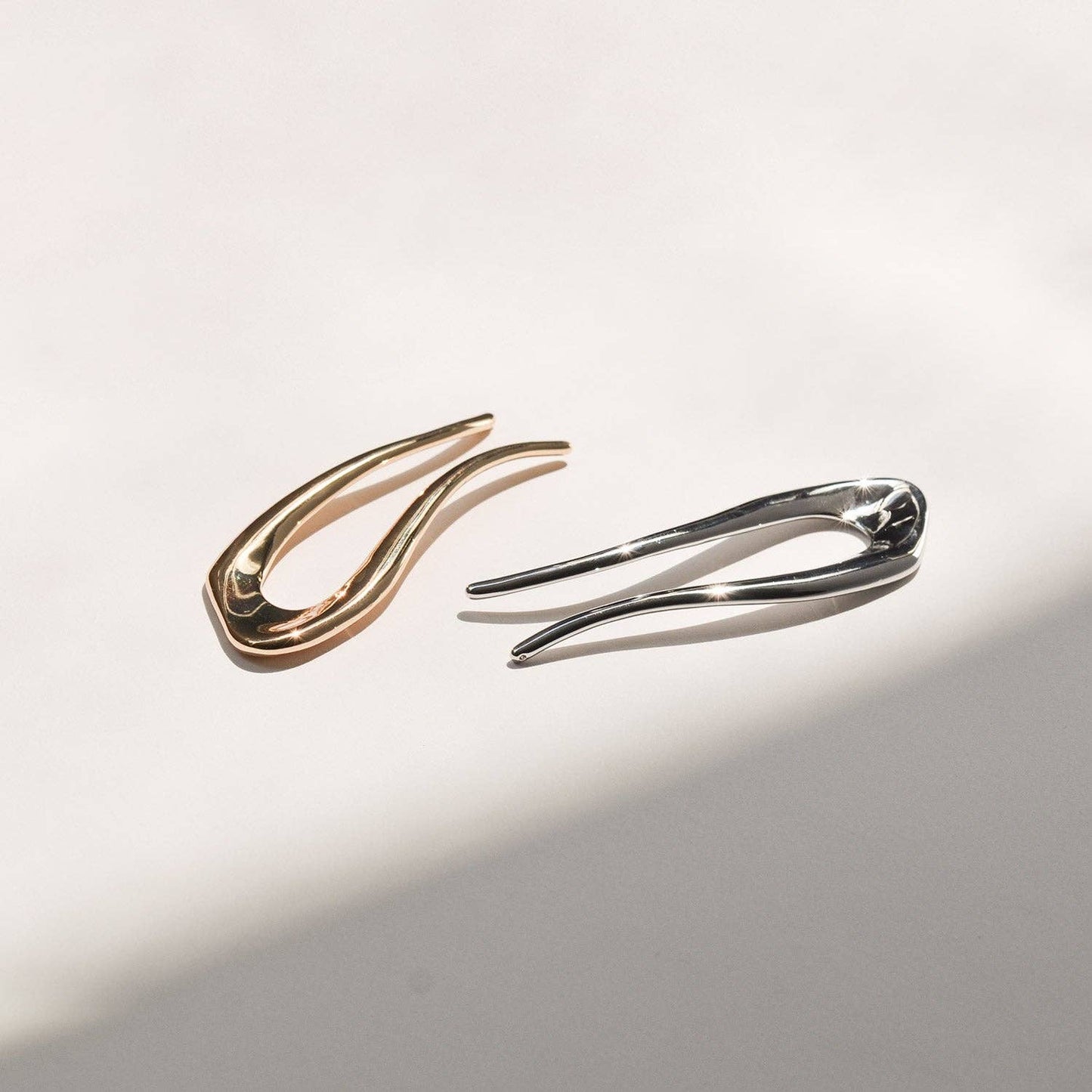 Silver Short U-Shaped Metal Hair Stick