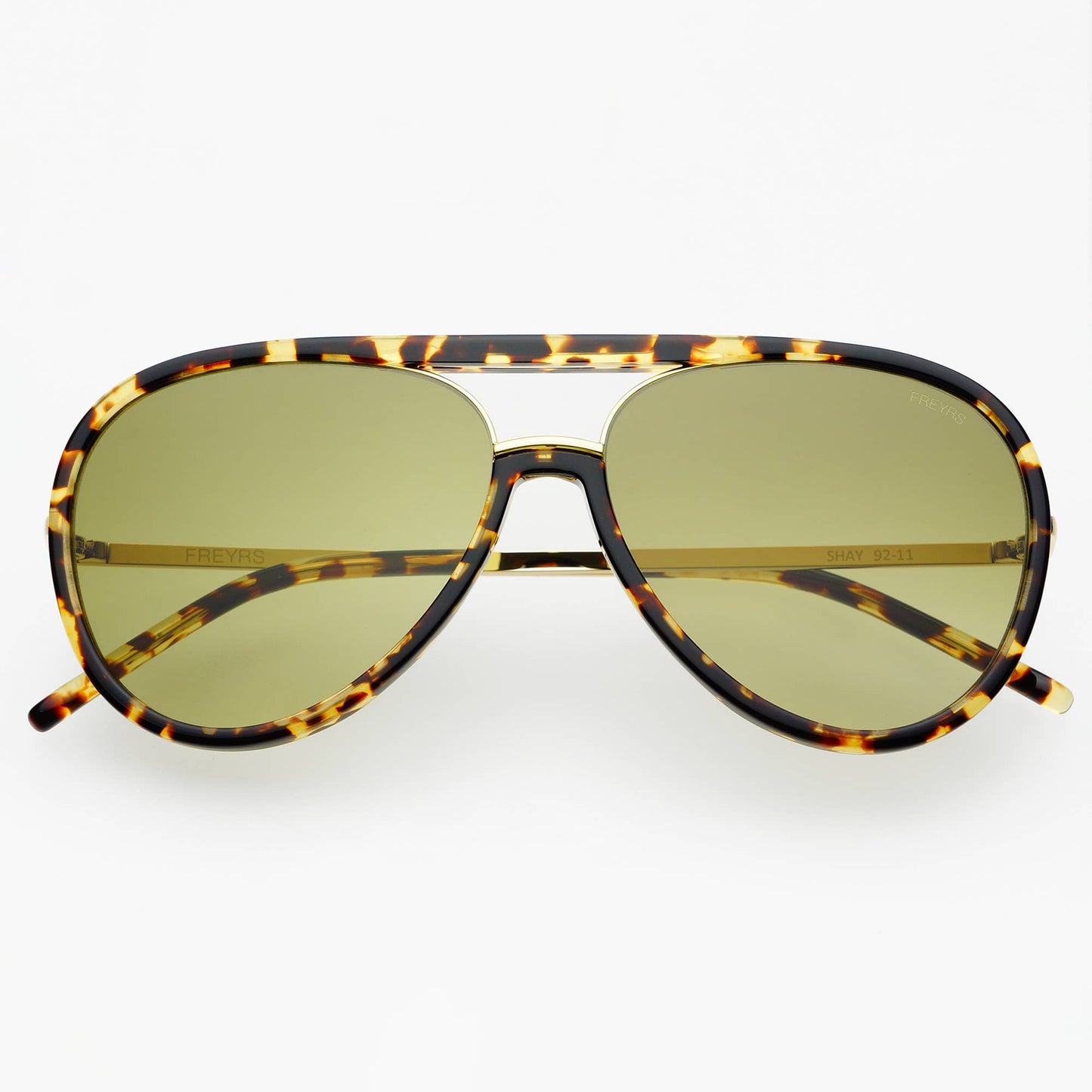 Shay Tortoise Green Aviator Sunglasses