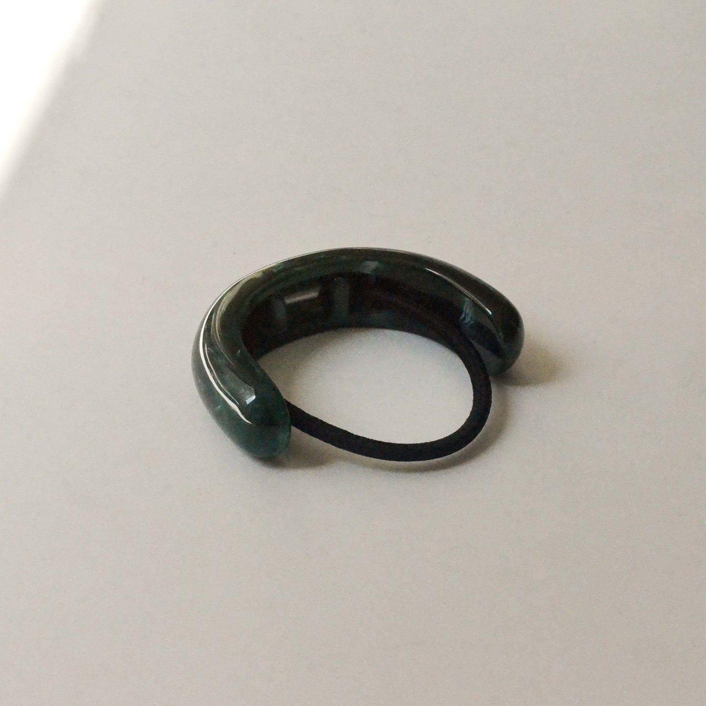 Green Wide Arch Ponytail Hair Tie
