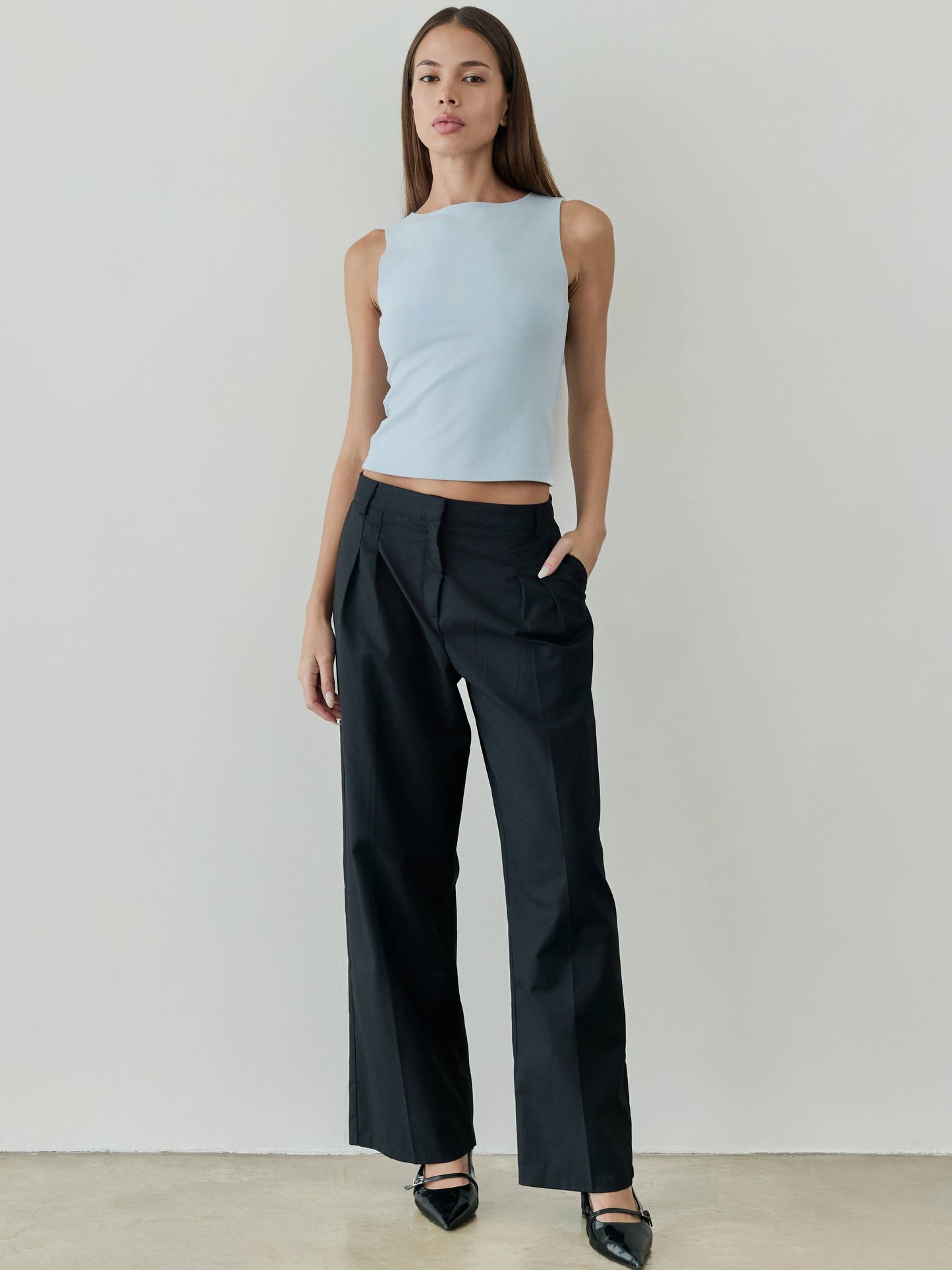 Brushed Knit Boat Neck Top