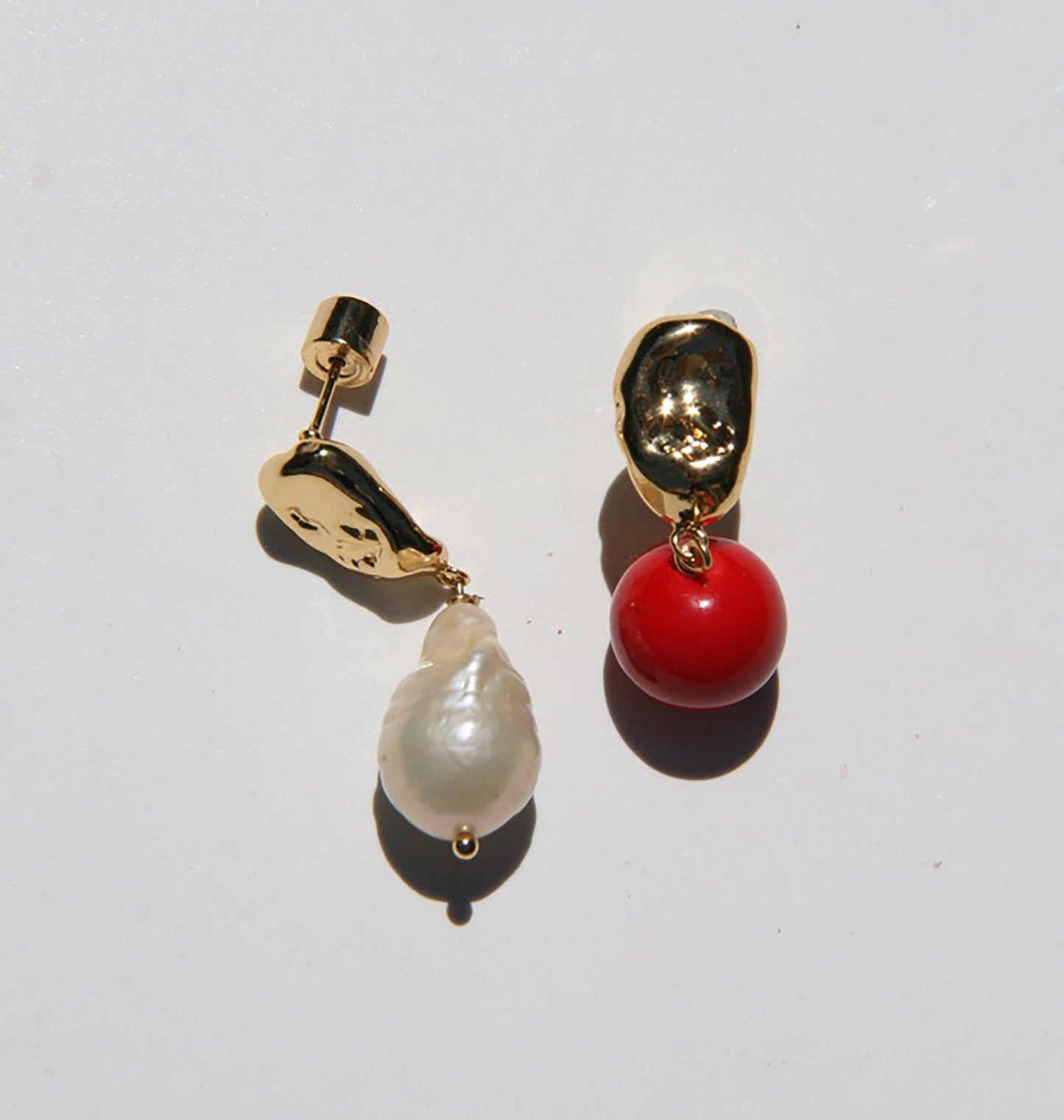 Gold-Filled Pearl/Bead Dangle Earrings