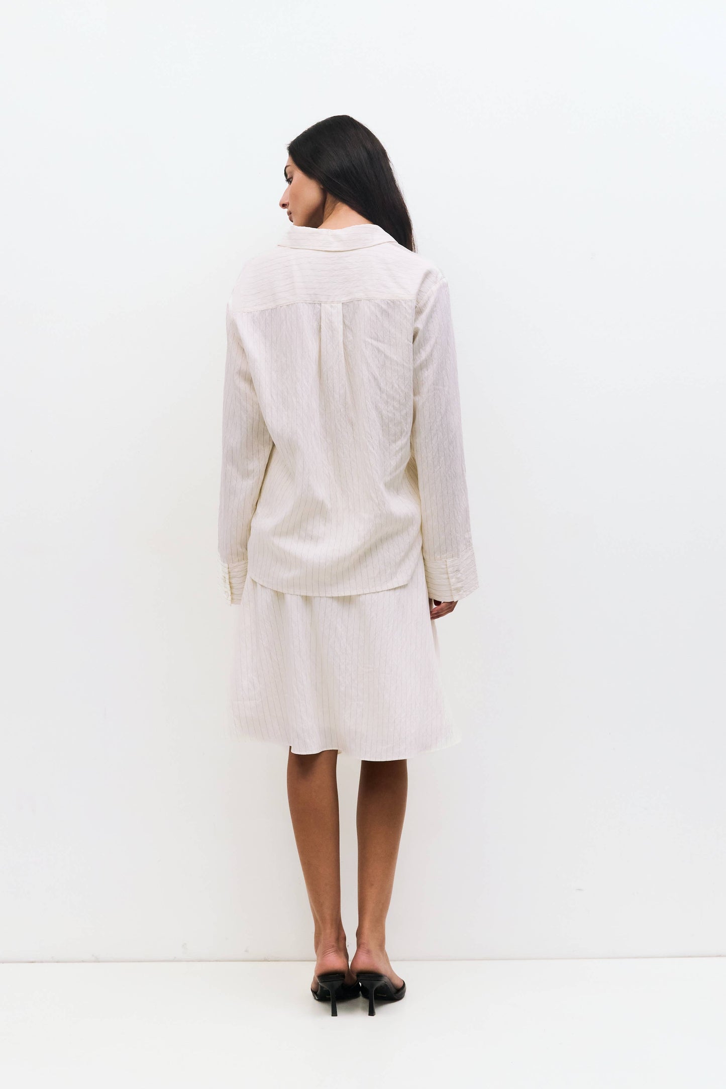Ivory Pinstripe Button Up Shirt