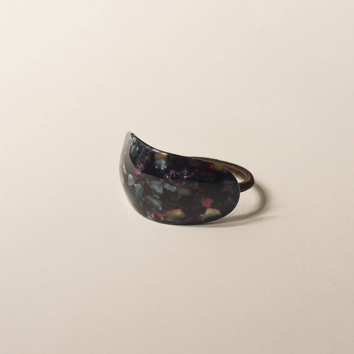 Midnight Blue Oval Resin Ponytail Cuff