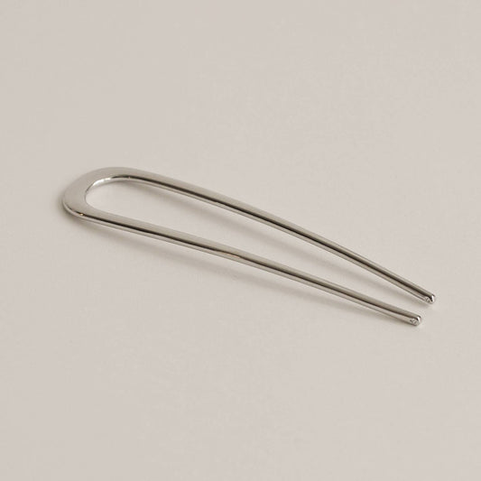 Silver Minimalist Bent U-Shaped Hair Stick