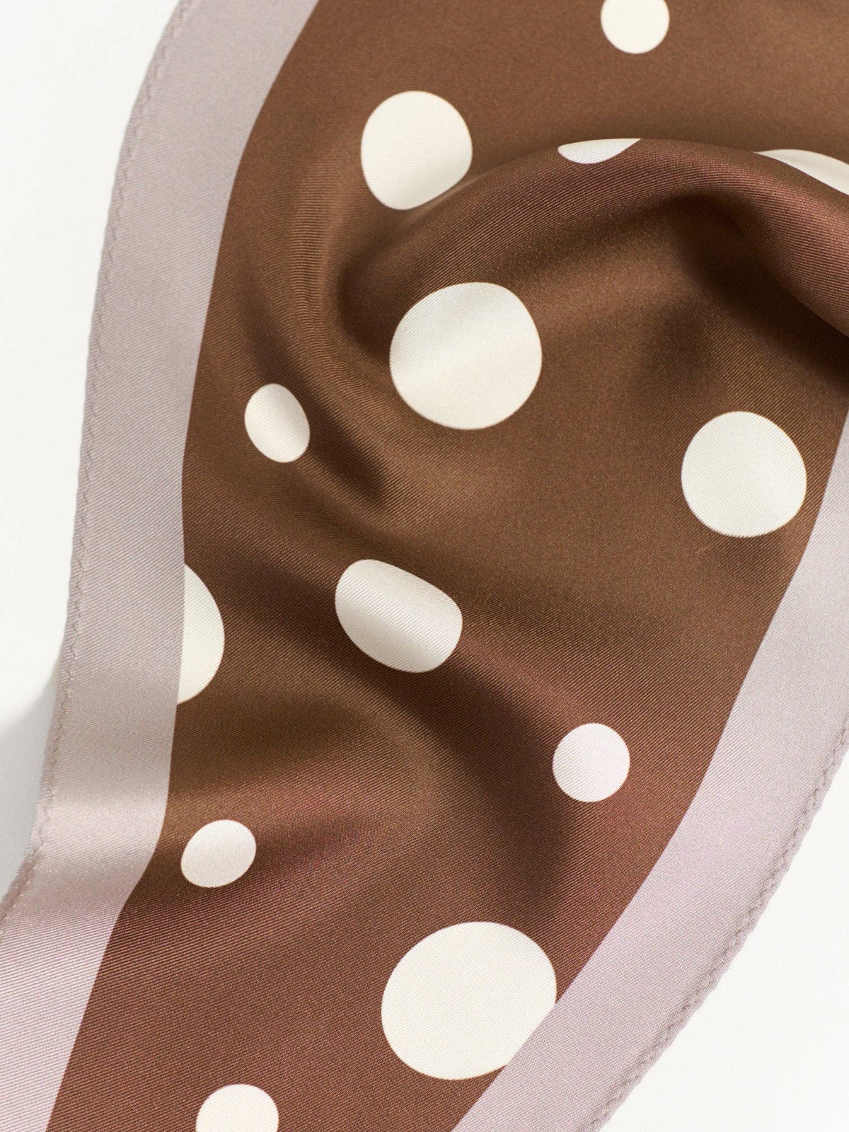 Brown Polka Dot Silk Neckerchief