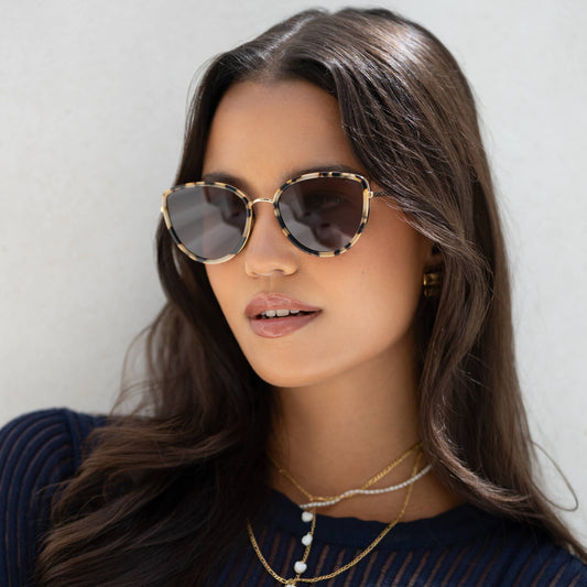Milky Tortoise Luna Cat Eye Sunglasses