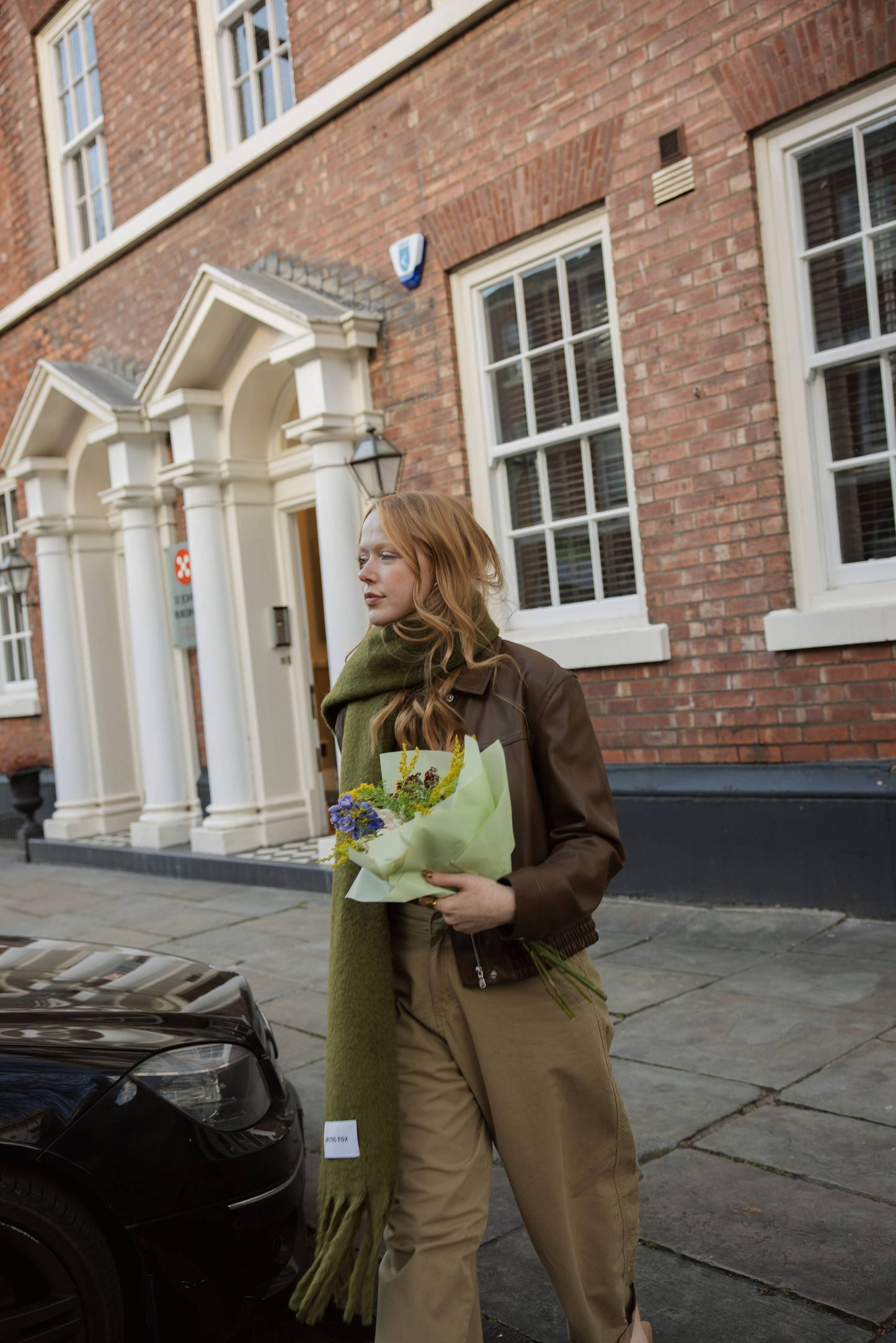 Moss Green Brushed Oversized Scarf