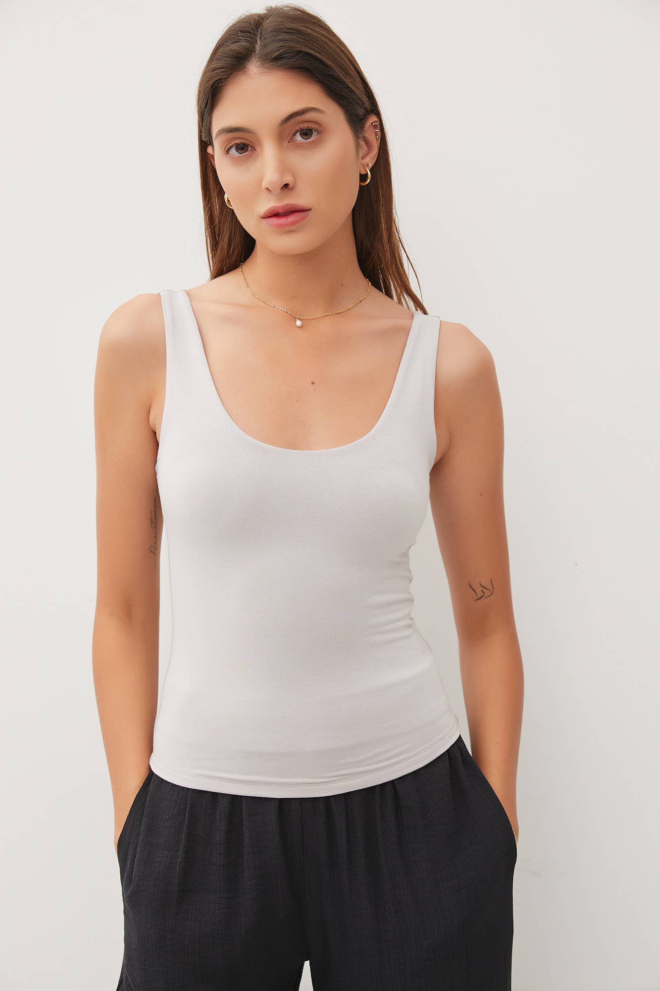 Scoop Neck Jersey Tank Top