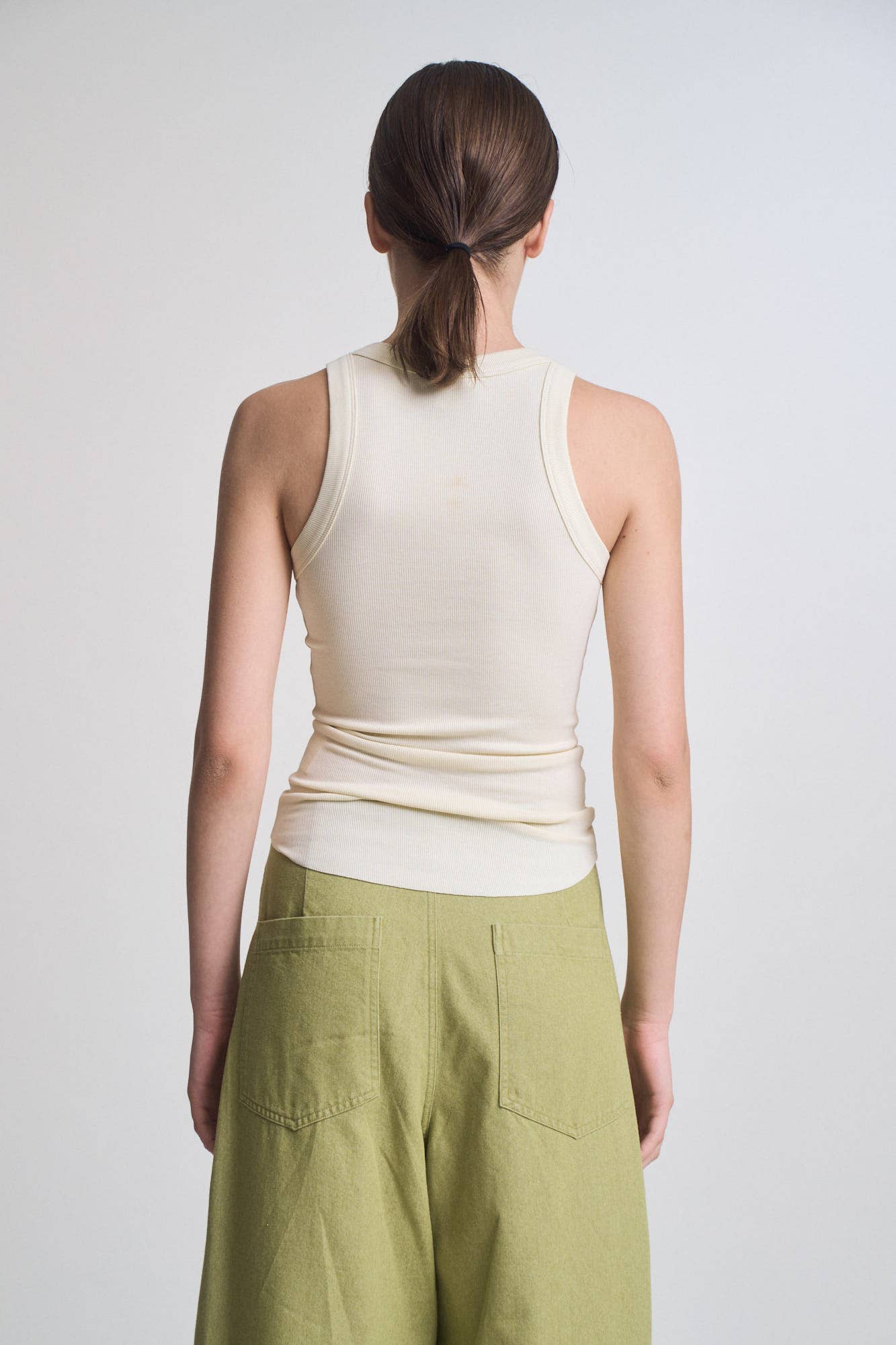 Jersey Knit Curved Hem Tank Top