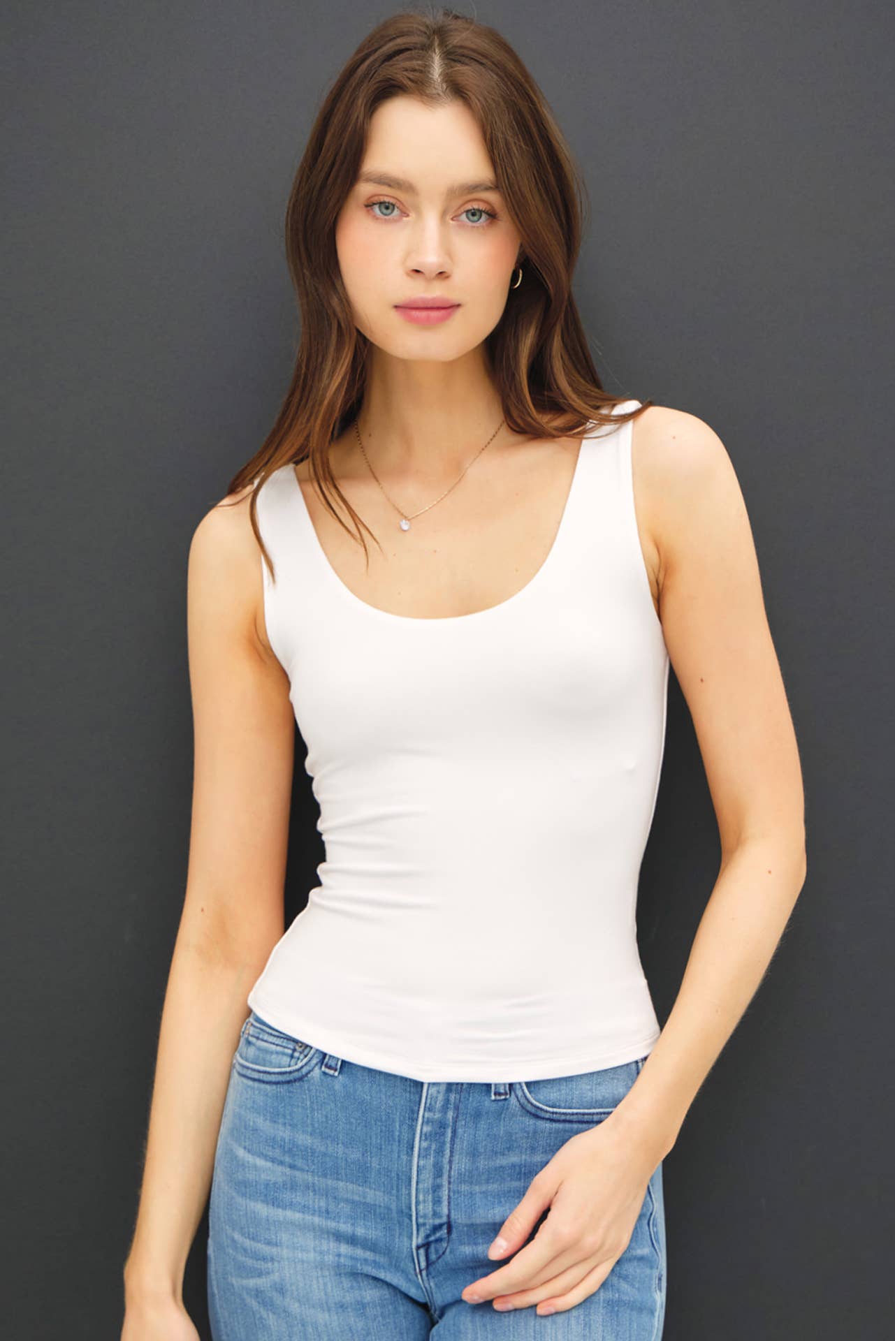 Scoop Neck Jersey Tank Top