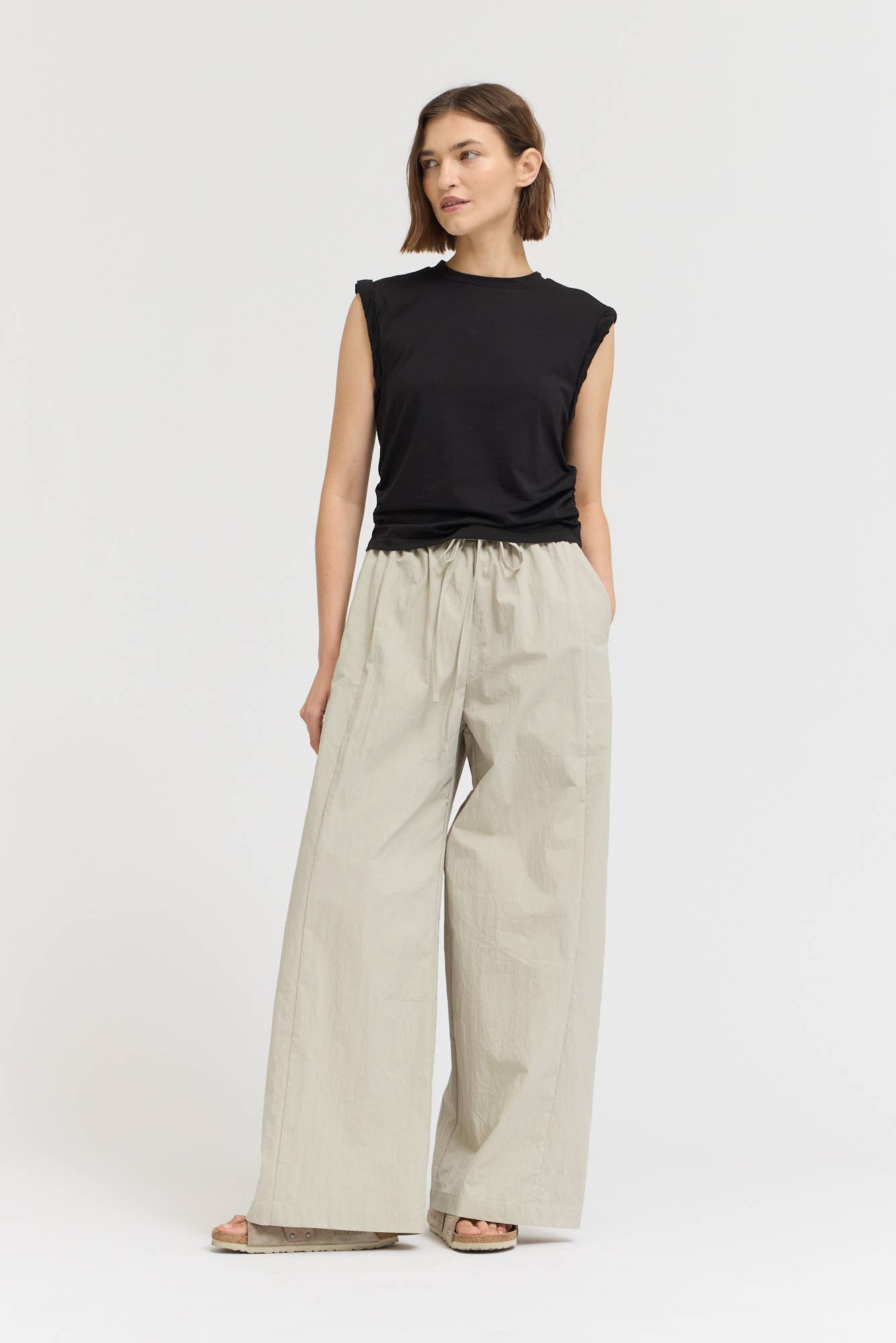 Drawstring Panel Pants