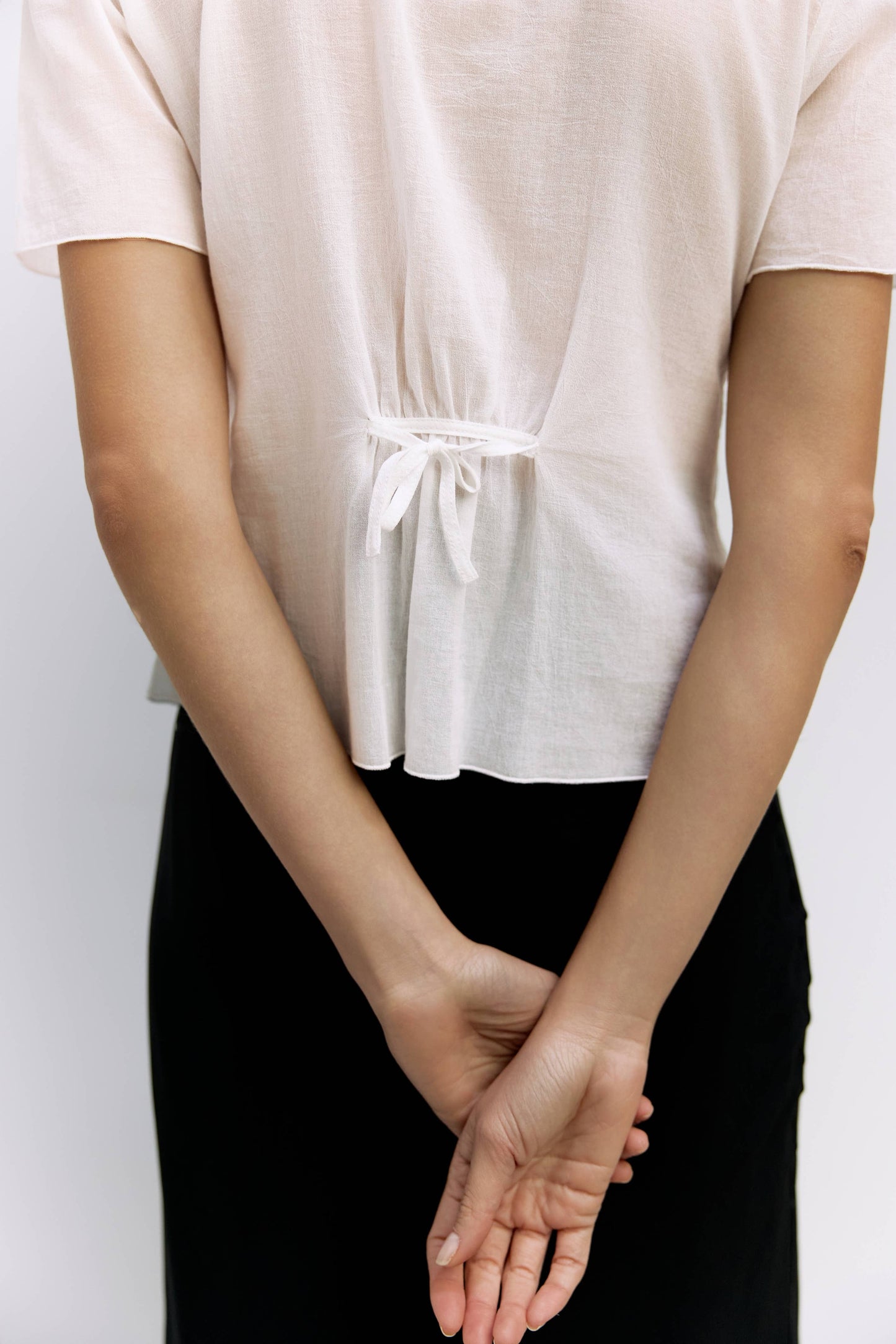 Pleated Waist Cotton Blouse
