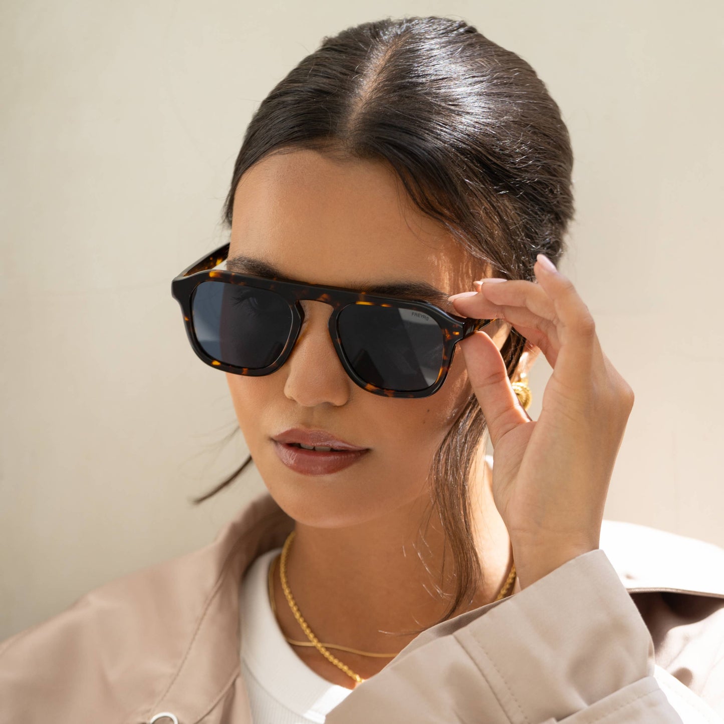 Addison Tortoise/Blue Aviator Sunglasses